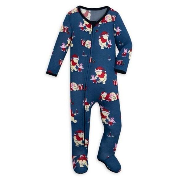 Munki Munki Disney Slumber Collection Winnie the Pooh Holiday Pajama Sleeper - Picture 1 of 7